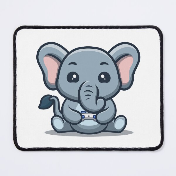 Item preview, Elephant Sitting Gaming Cute Cartoon designed and sold by GumregaStudio.