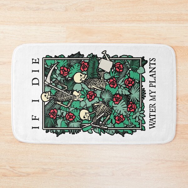 Item preview, If I Die Water My Plants Skull Flower Skeleton Gardener Goth designed and sold by GrandeDuc.
