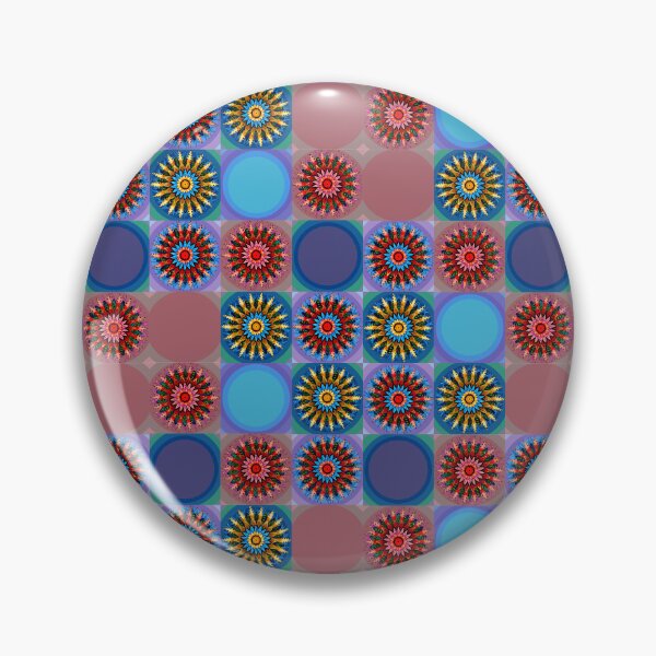 Item preview, Colorful Floral Mandala Grid Pattern- Vibrant Blues Pallet designed and sold by BlissDrizzle.