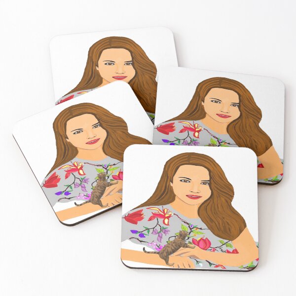 Item preview, Beautiful Flowers Fashioned Woman with a Cute Playful kitten  designed and sold by Dolieart.