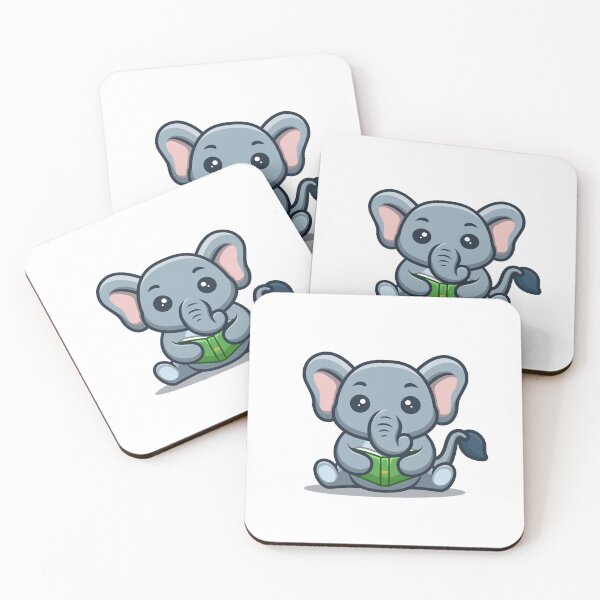 Item preview, Elephant Sitting Reading Book Cute Cartoon designed and sold by GumregaStudio.