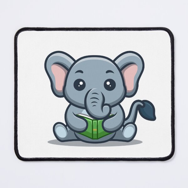 Item preview, Elephant Sitting Reading Book Cute Cartoon designed and sold by GumregaStudio.
