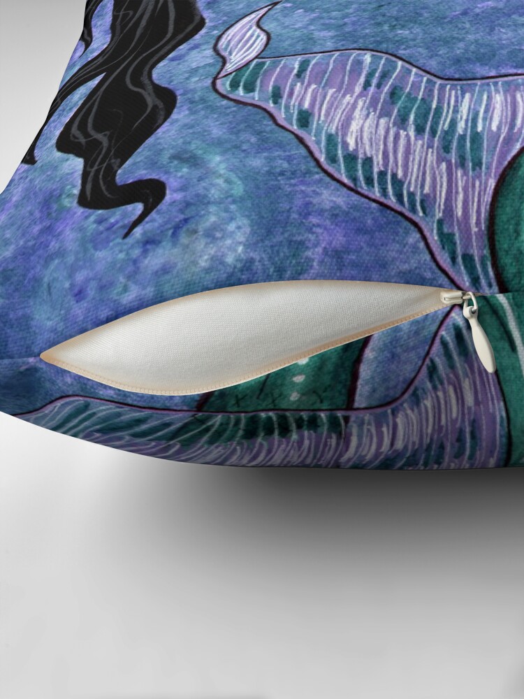 Thumbnail 2 of 4, Pillow, Mermaiden - Mermaid Fantasy Art designed and sold by CarolOchs.
