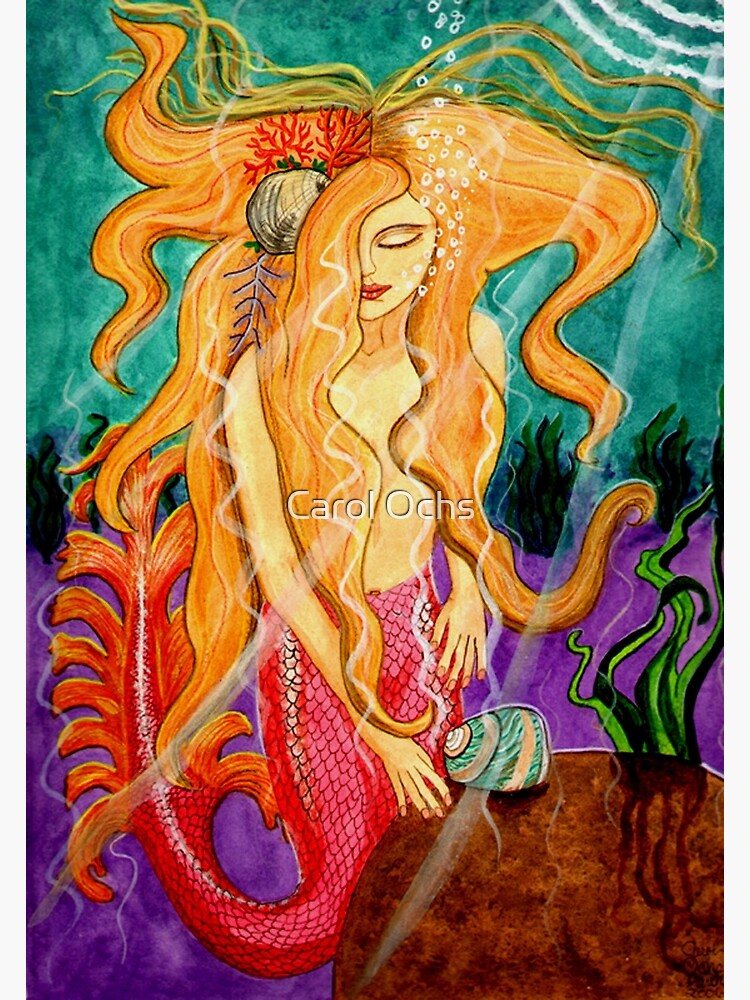 Thumbnail 2 of 2, Postcard, Sanibel Siren - Mermaid Fantasy Art designed and sold by CarolOchs.