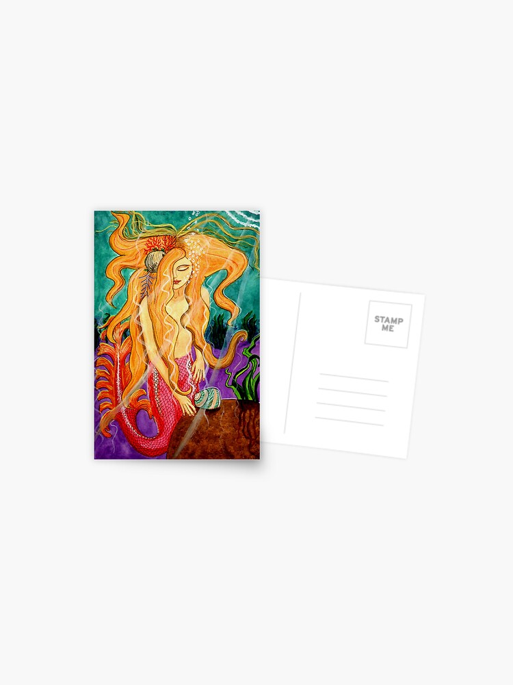 Thumbnail 1 of 2, Postcard, Sanibel Siren - Mermaid Fantasy Art designed and sold by CarolOchs.
