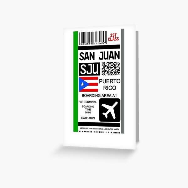 Item preview, San Juan Puerto Rico travel ticket version 2 designed and sold by Travellerz.