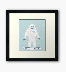 Yeti with Name tag Framed Print