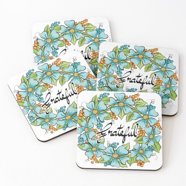 Item preview, Grateful Floral Wreath Art designed and sold by Ayesha Saleem.