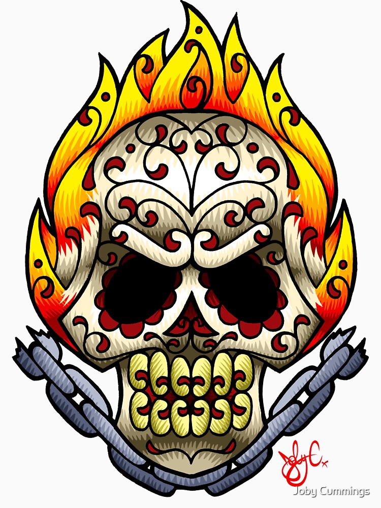 Thumbnail 7 of 7, Essential T-Shirt, Ghost Rider Sugarskull designed and sold by jabwai.