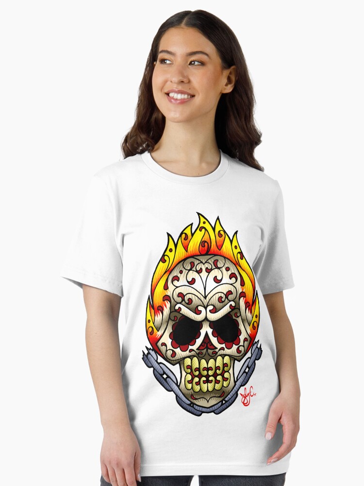 Thumbnail 1 of 7, Essential T-Shirt, Ghost Rider Sugarskull designed and sold by jabwai.