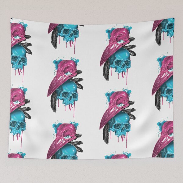 Item preview, Pink & Blue Skulls designed and sold by CJOrazi.