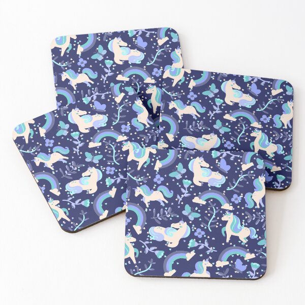 Item preview, Unicornia - Unicorns' Dreamland (dark blue) designed and sold by Dorina Larsdotter.