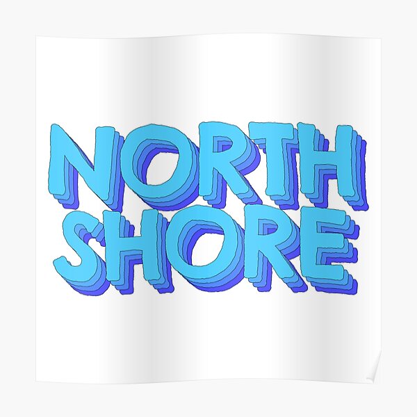 North Shore Ocean Sketch Poster For Sale By Irony Redbubble 