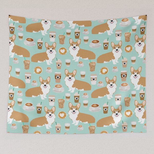 Item preview, Corgi welsh corgi coffee iced latte food dog dogs dog breed dog pattern pet friendly designed and sold by PetFriendly.