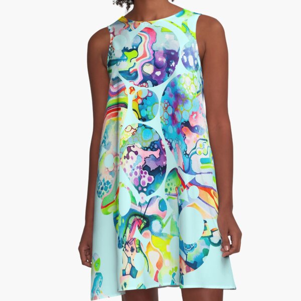 Parts of Reality Were Missing, But Which Parts? - Watercolor Painting A-Line Dress