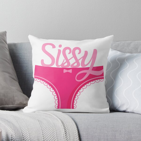 Sissy Pink Frilly Panties Throw Pillow