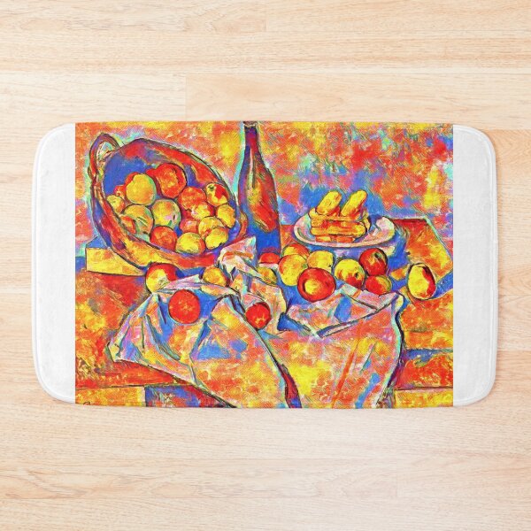 Aperçu de l'œuvre The Basket of Apples by Paul Cezanne - colorful recreation créée et vendue par NickoPrints.