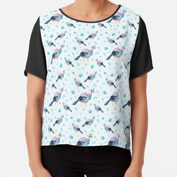 Blue Birds Chiffon Top