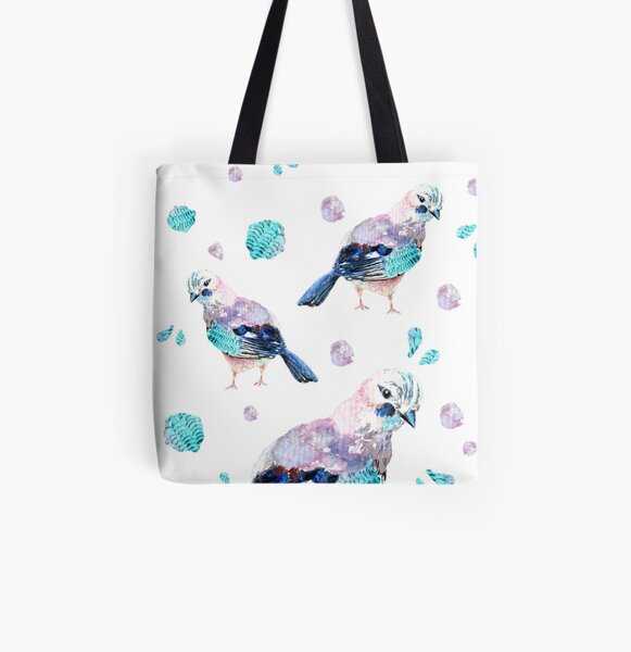 Blue Birds All Over Print Tote Bag