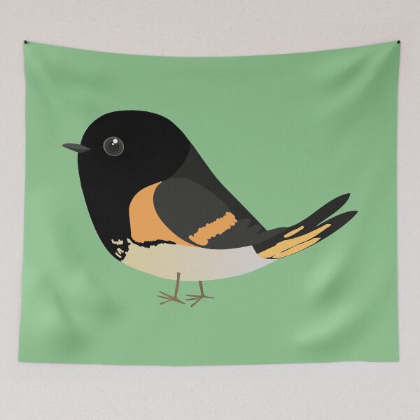 Item preview, A vector illustration of a cute comic American redstart  designed and sold by Bwiselizzy.