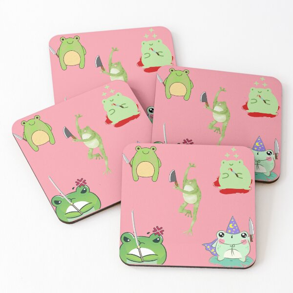 Item preview, Cute Cartoon Kawaii Frog holding knife Pack | adorable knife animals | Japanese Kawaii aesthetic | Kawaii knife Frog | Froggy knife | Chibi kawaii frog and mushrooms designed and sold by Saffire6.