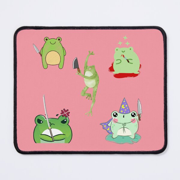 Item preview, Cute Cartoon Kawaii Frog holding knife Pack | adorable knife animals | Japanese Kawaii aesthetic | Kawaii knife Frog | Froggy knife | Chibi kawaii frog and mushrooms designed and sold by Saffire6.