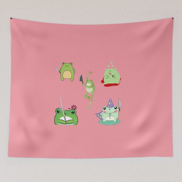 Item preview, Cute Cartoon Kawaii Frog holding knife Pack | adorable knife animals | Japanese Kawaii aesthetic | Kawaii knife Frog | Froggy knife | Chibi kawaii frog and mushrooms designed and sold by Saffire6.