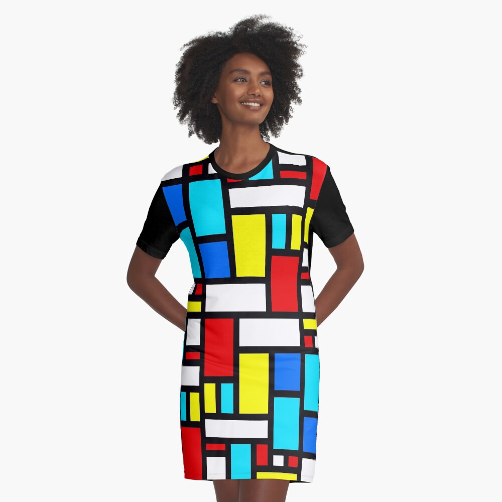 Bauhaus-esque Mid Century Modern 4 Graphic T-Shirt Dress