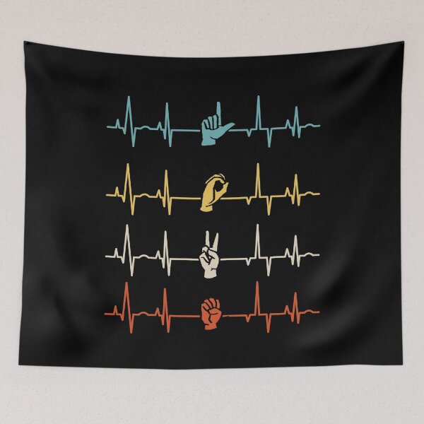 Item preview, ASL Alphabet American Sing Language ASL Teacher Heartbeat designed and sold by ShopTheStyle.