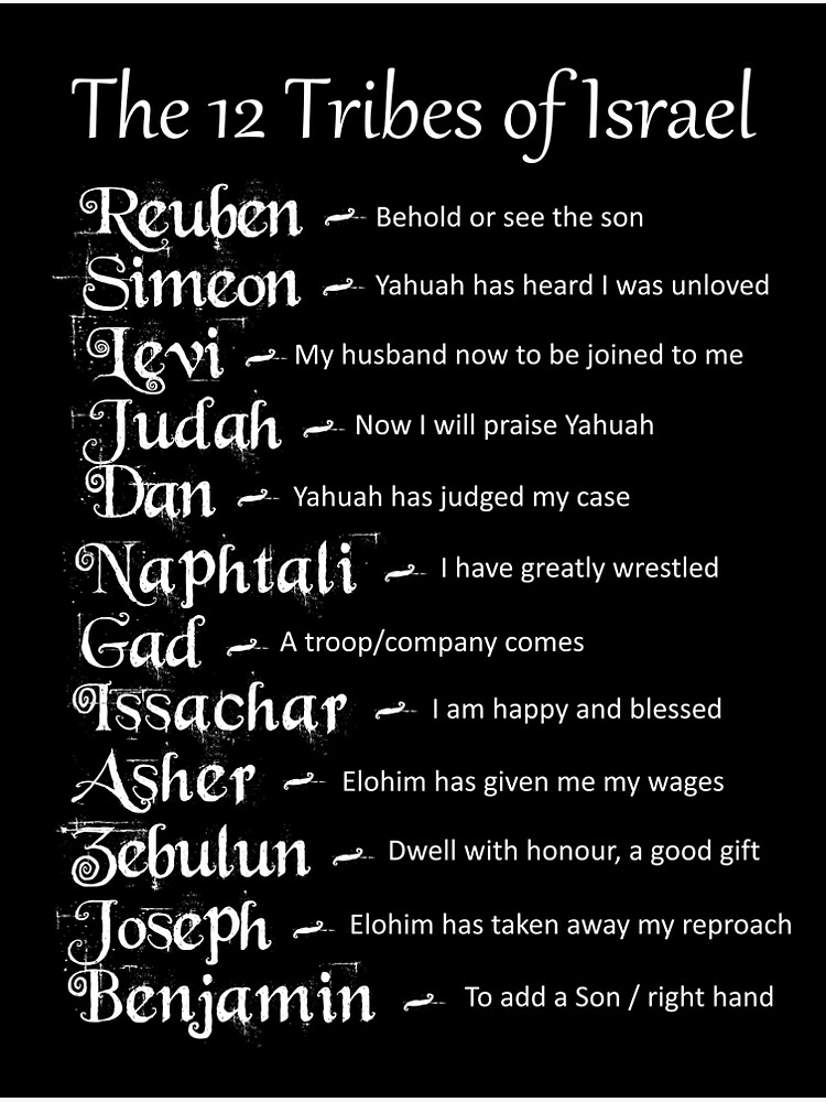 12 Tribes Of Israel Names And Meanings Hebrew Christian Poster For   Flat,750x,075,f Pad,750x1000,f8f8f8 