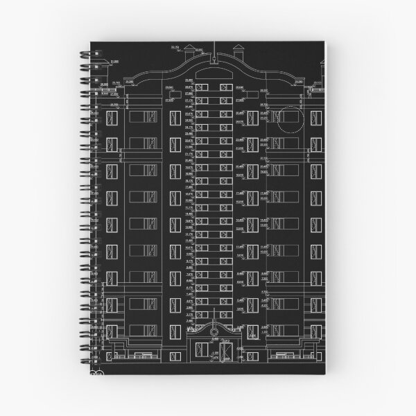 Item preview, Multistory building facade, vector architectural technical blueprint designed and sold by Familyshmot.