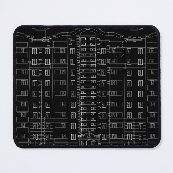 Item preview, Multistory building facade, vector architectural technical blueprint designed and sold by Familyshmot.