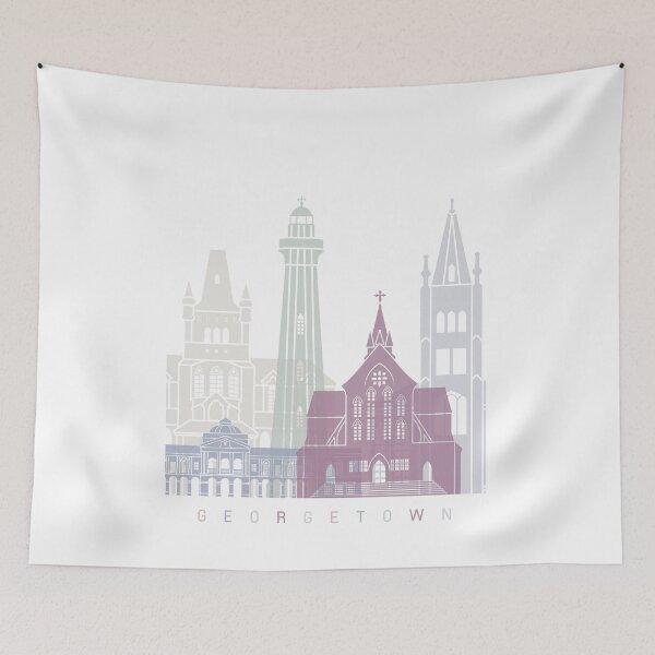 Item preview, GEORGETOWN SKYLINE POSTER PASTEL designed and sold by paulrommer.