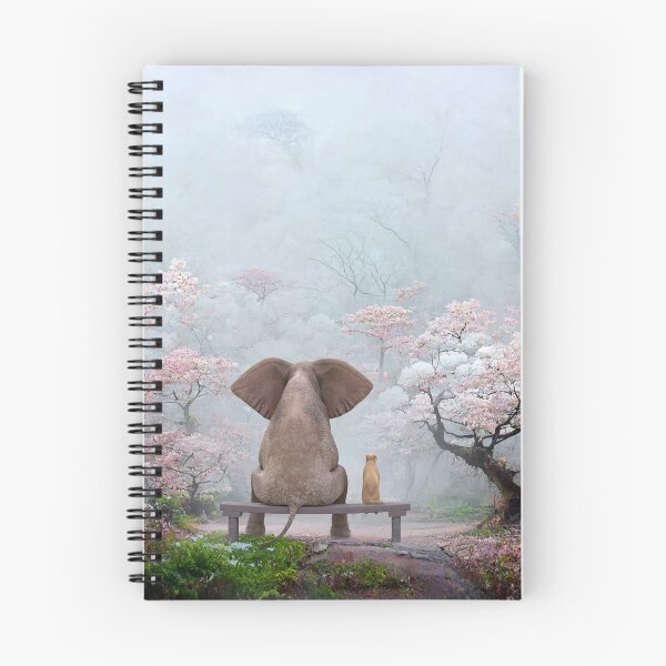 Item preview, elephant and dog in japanese garden designed and sold by Mike Kiev art.