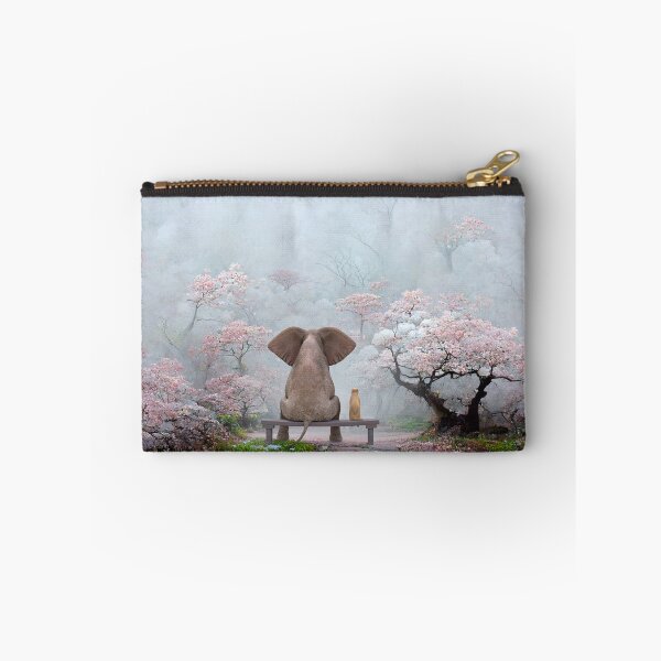 Item preview, elephant and dog in japanese garden designed and sold by Mike Kiev art.