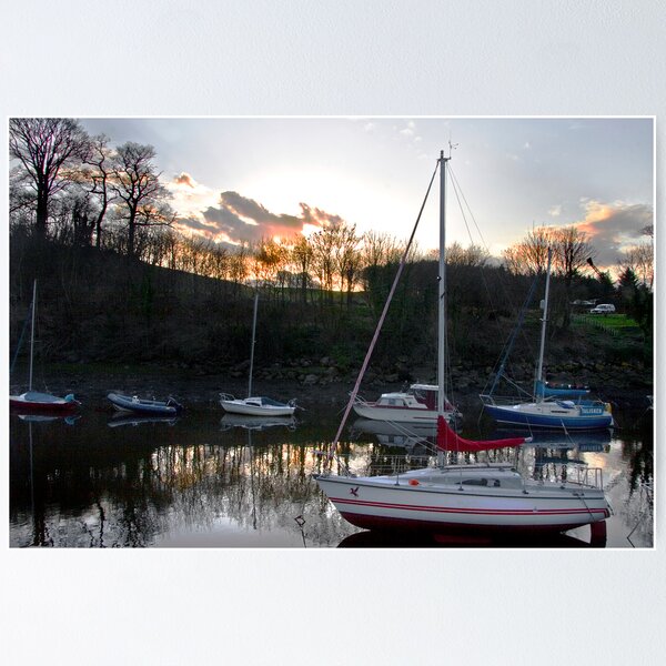 River Almond Sunset Poster