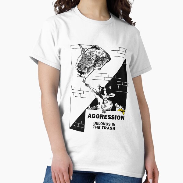 Item preview, AGGRESSION BELONGS IN THE TRASH 2.0 designed and sold by raccdaily.