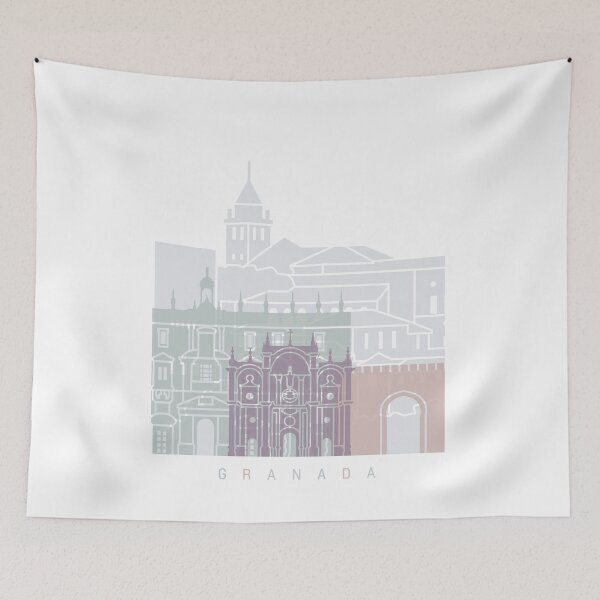 Item preview, GRANADA SKYLINE POSTER PASTEL designed and sold by paulrommer.