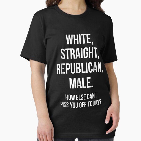Vista previa del artículo con la obra «Blanco, Heterosexual, Republicano, Masculino - Republicano Divertido», diseñado y vendido por RomanAmonsson.