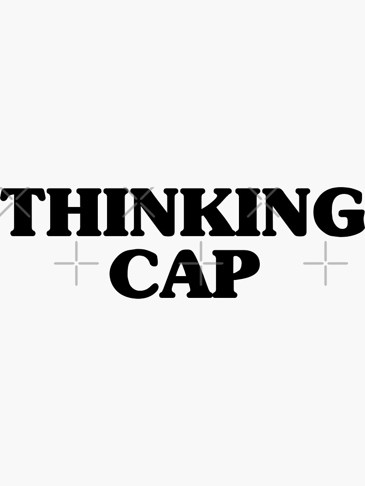 "Thinking Cap Bucket Hat Meme Hats" Sticker for Sale by dgavisuals