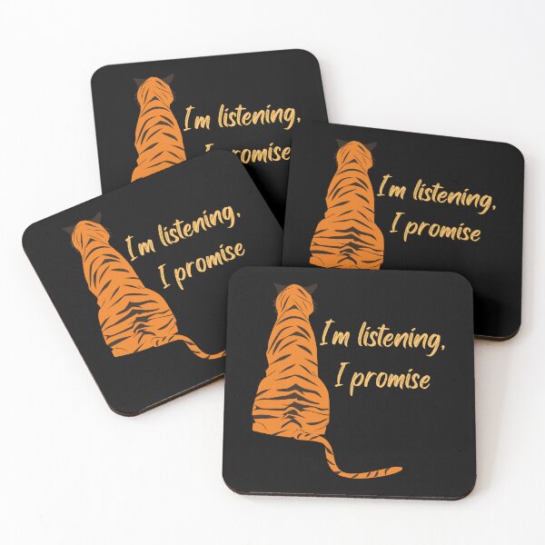 Item preview, I'm Listening, I Promise -  Funny Tiger Design designed and sold by CreativNode.