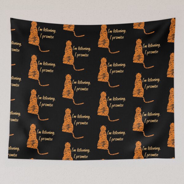 Item preview, I'm Listening, I Promise -  Funny Tiger Design designed and sold by CreativNode.