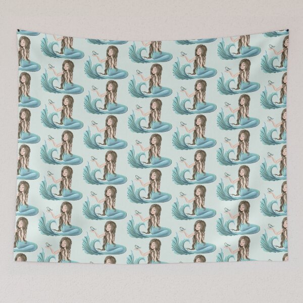 Item preview, Animal Rescue Butterfly Save Oceans Girl Mermaid  Illustration designed and sold by CreativeBu.