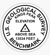 Kings Peak, Utah USGS Style Benchmark Sticker