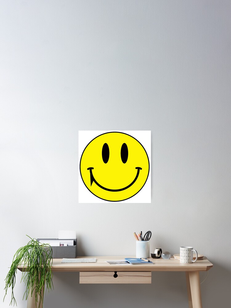 Download Yellow Face Smiling With Fang Vampire Poster By Hookink Redbubble PSD Mockup Templates