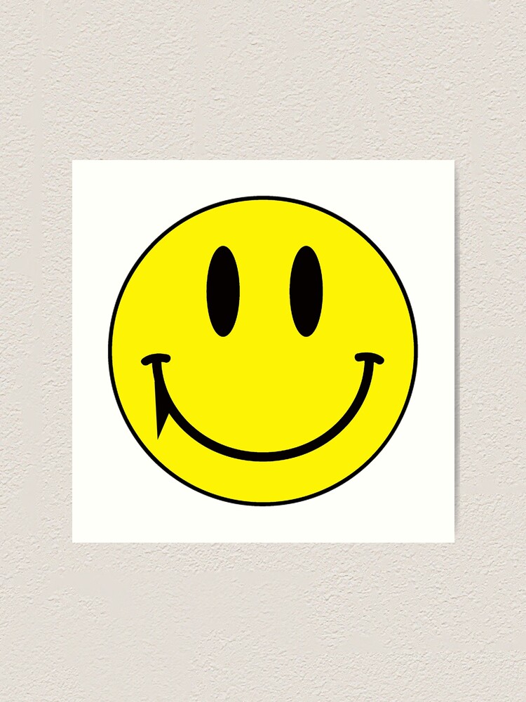 Download Yellow Face Smiling With Fang Vampire Art Print By Hookink Redbubble PSD Mockup Templates