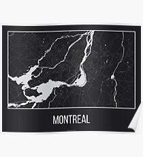 Map of Montreal, Quebec Poster