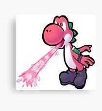 Pink Punk Yoshi Spitting Canvas Print