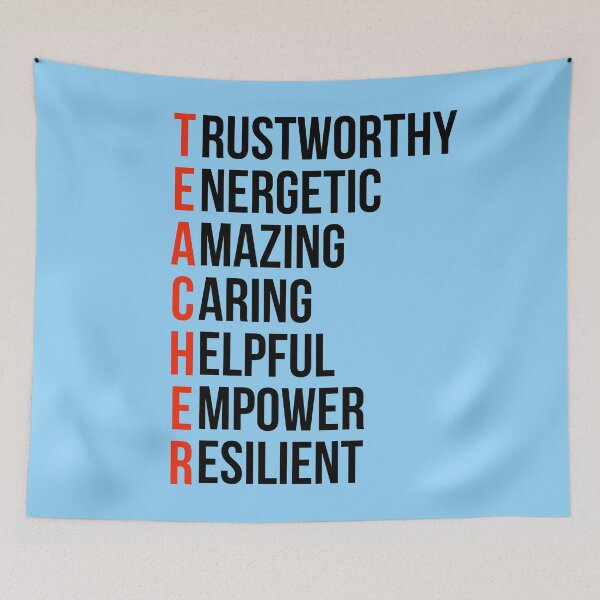 Item preview, Qualities of great Teacher | Trustworthy Energetic Amazing Caring Helpful Empowered Resilient | designed and sold by Tarun Bisht.