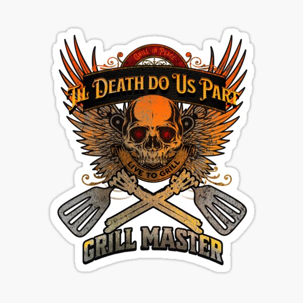 Grill in Peace - Live to Grill - Grill Master - Sunset Orange Sticker